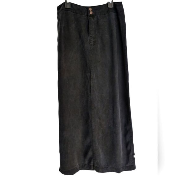 Sigrid Olsen SO BLUE Maxi Skirt Black soft Washed Denim vintage Size 8 - Picture 2 of 4